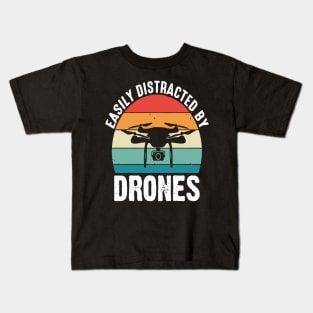 Easily Distracted By Drone Vintage Kids T-Shirt
